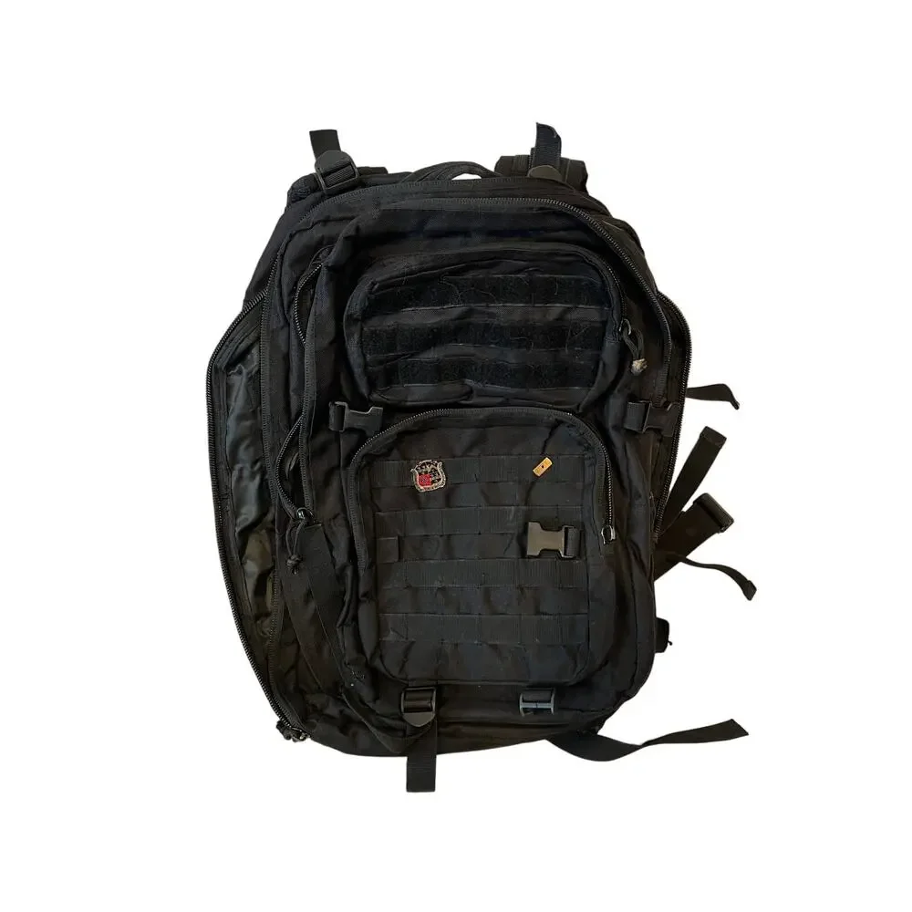 Generic Black Tactical Backpack w Pin